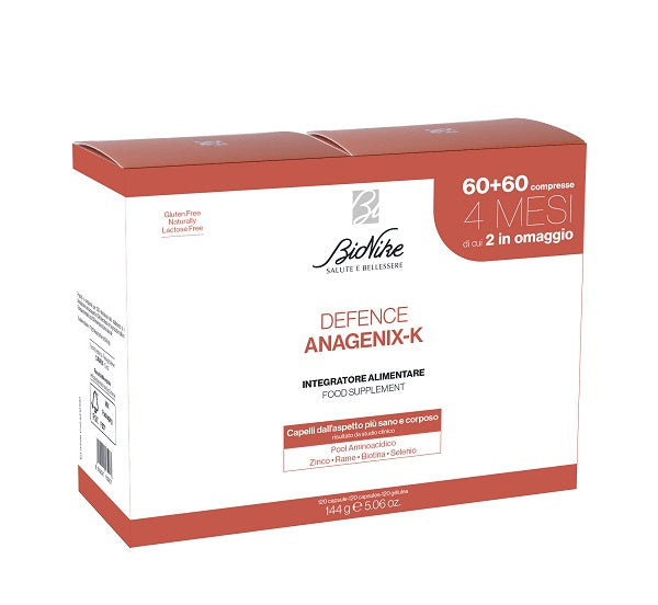 Defence Anagenix K 60 Capsule 2 Pezzi Senza Glutine Naturalmente Privo Di Lattosio - Lovesano 