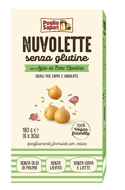 PUGLIA SAPORI Nuvolette Aglio ed Erba Cipollina 6x30g - Lovesano 