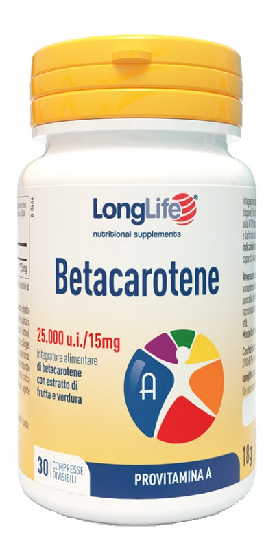 Longlife Betacarotene 25000ui 30 Compresse Divisibili Senza Glutine