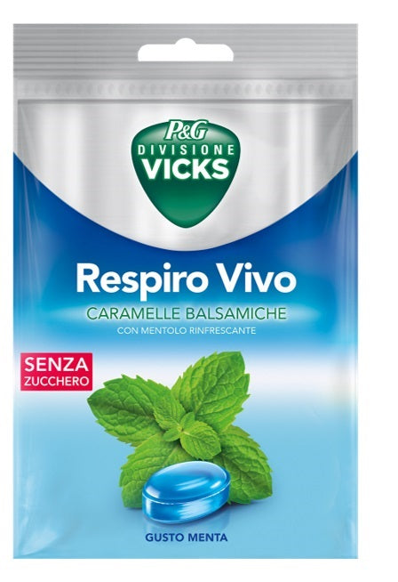 Vicks Respiro Vivo Caramelle Balsamiche Menta 72 G Con Edulcoranti