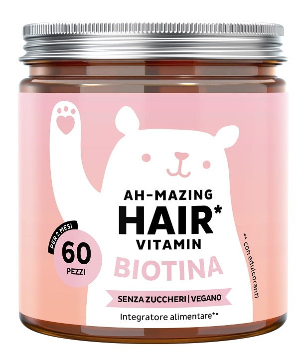 Bears With Benefits Ah-mazing Hair Vitamins Con Biotina 60 Caramelle Gommose Con Edulcoranti Senza Zuccheri - Lovesano 