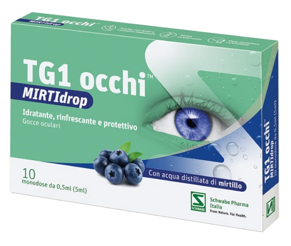 Tg1 Occhi Mirtidrop Gocce Oculari 10 Fiale Da 0,5 Ml