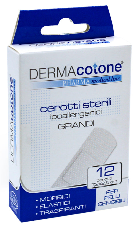Cerotto Sterile Ipoallergenico Dermacotone Grande 7,2x2,5 Cm 12 Pezzi - Lovesano 