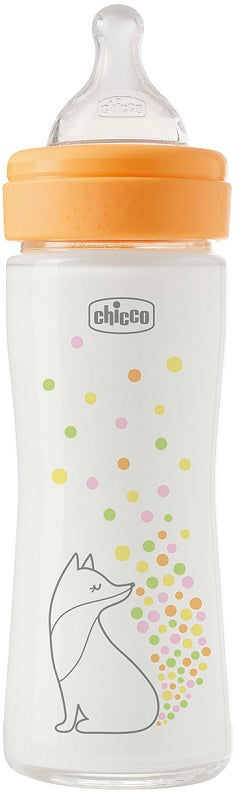 Chicco Biberon Perfect Glass Girl Silicone Da 240 Ml - Lovesano 