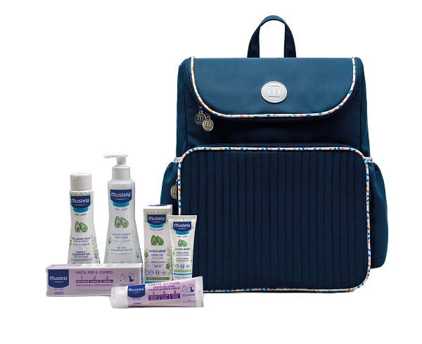 Mustela Zaino Baby Care Con Pasta Cambio 50 Ml + Detergente Delicato 200 Ml + Hydra Bebe' Viso 40 Ml + Fluido Detergente 300 Ml - Lovesano 