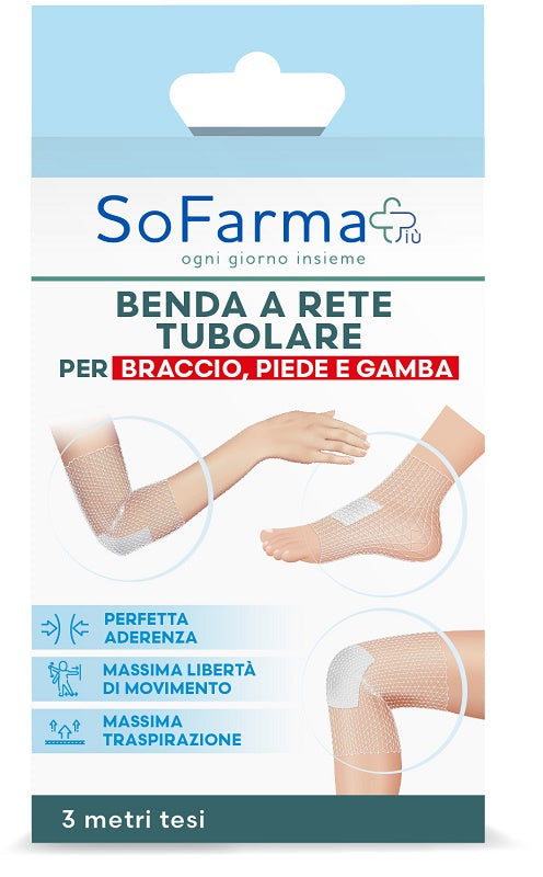 Benda A Rete Tubolare Sofarmapiu' Per Braccio Piede E Gamba  3 Metri Tesi - Lovesano 