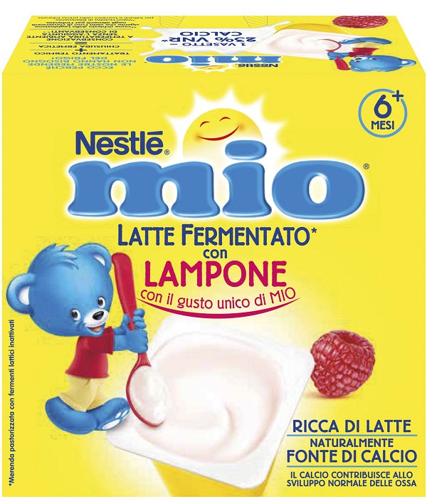 Mio Merenda Latte Fermentato Lampone 4 Pezzi Da 100 G - Lovesano 
