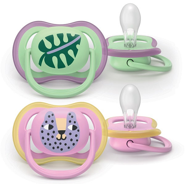 Philips Avent Succhietti Air 6-18m Fori Extra Large Verde E Rosa Con Disegni 2 Pezzi - Lovesano 