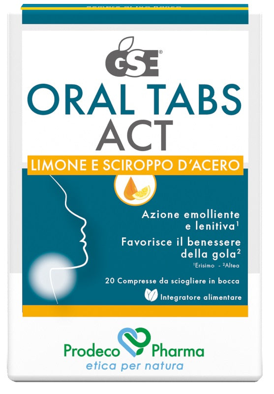 Gse Oral Tabs Acts Limone E Sciroppo D'acero 20 Compresse Orosolubili Con Edulcorante Senza Glutine
