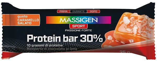 Massigen Sport Protein Barretta 30% Caramello Salato 50 G