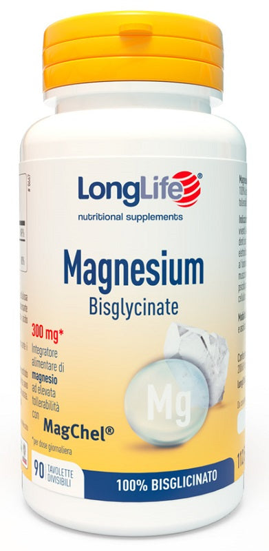 Longlife Magnesium Bisglycinate 90 Tavolette Divisibili Senza Glutine - Lovesano 