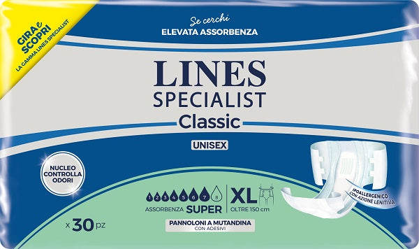 Pannolone A Mutanda Lines Specialist Classic Super Pm Xl 30 Pezzi - Lovesano 