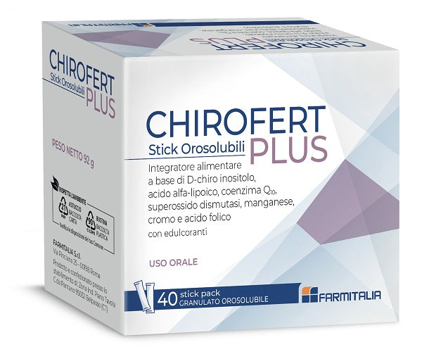 Chirofert Plus 40 Stick Pack Da 2,3 G Granulato Orosolubile Con Edulcoranti Senza Glutine Naturalmente Privo Di Lattosio