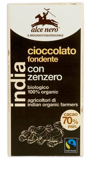 ALCE NERO Tavoletta Cioccolato Fond.C/Zenzero Bio - Lovesano 