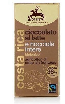 ALCE NERO Tavoletta Cioccolato Latte Nocciola 100g - Lovesano 