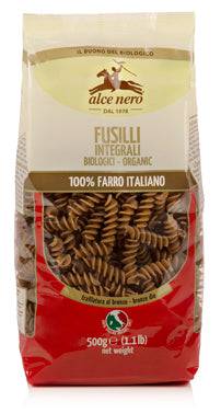 ALCE NERO Fusilli 100% Farro Integrale Bio 500g - Lovesano 