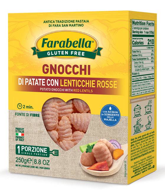 FARABELLA Gnocchi Patate e Lenticchie Rosse 250g - Lovesano 