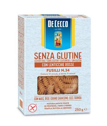 DE CECCO Fusilli n.34 con Lenticchie Rosse 250g - Lovesano 