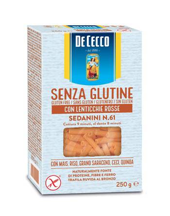 DE CECCO Sedanini n.61 con Lenticchie Rosse 250g - Lovesano 