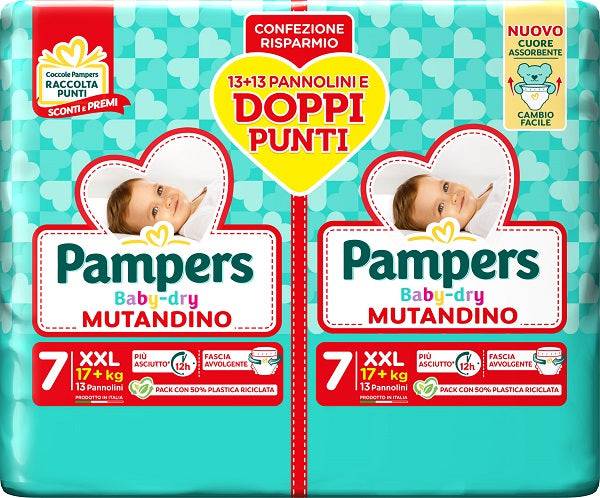 PAMPERS BABY DRY Duo DownCount XXL 26pz - Lovesano 