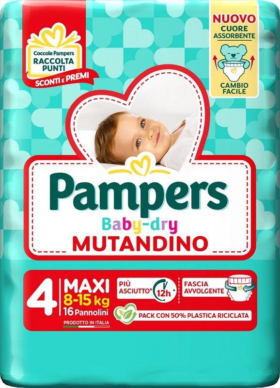 PAMPERS BABY DRY Mutanda 4 Maxi  8-15Kg 16pz - Lovesano 