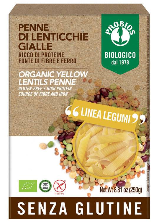 PROBIOS Penne 100% di Lenticchie Gialle 250g - Lovesano 