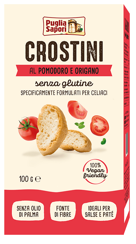 PUGLIA SAPORI Crostini Pomodoro Origano 100g - Lovesano 