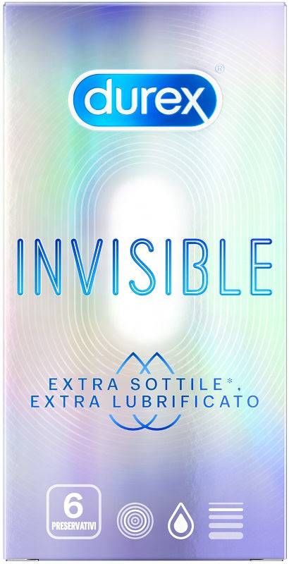 DUREX INVISIBLE EXTRA LUBR 6PZ - Lovesano 